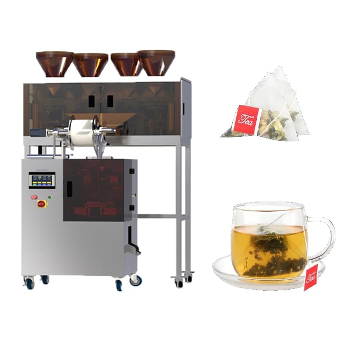 Automatic Triangle Filter Flower Tea Powder Sachet Packing Machine With Inner And Outer Bag